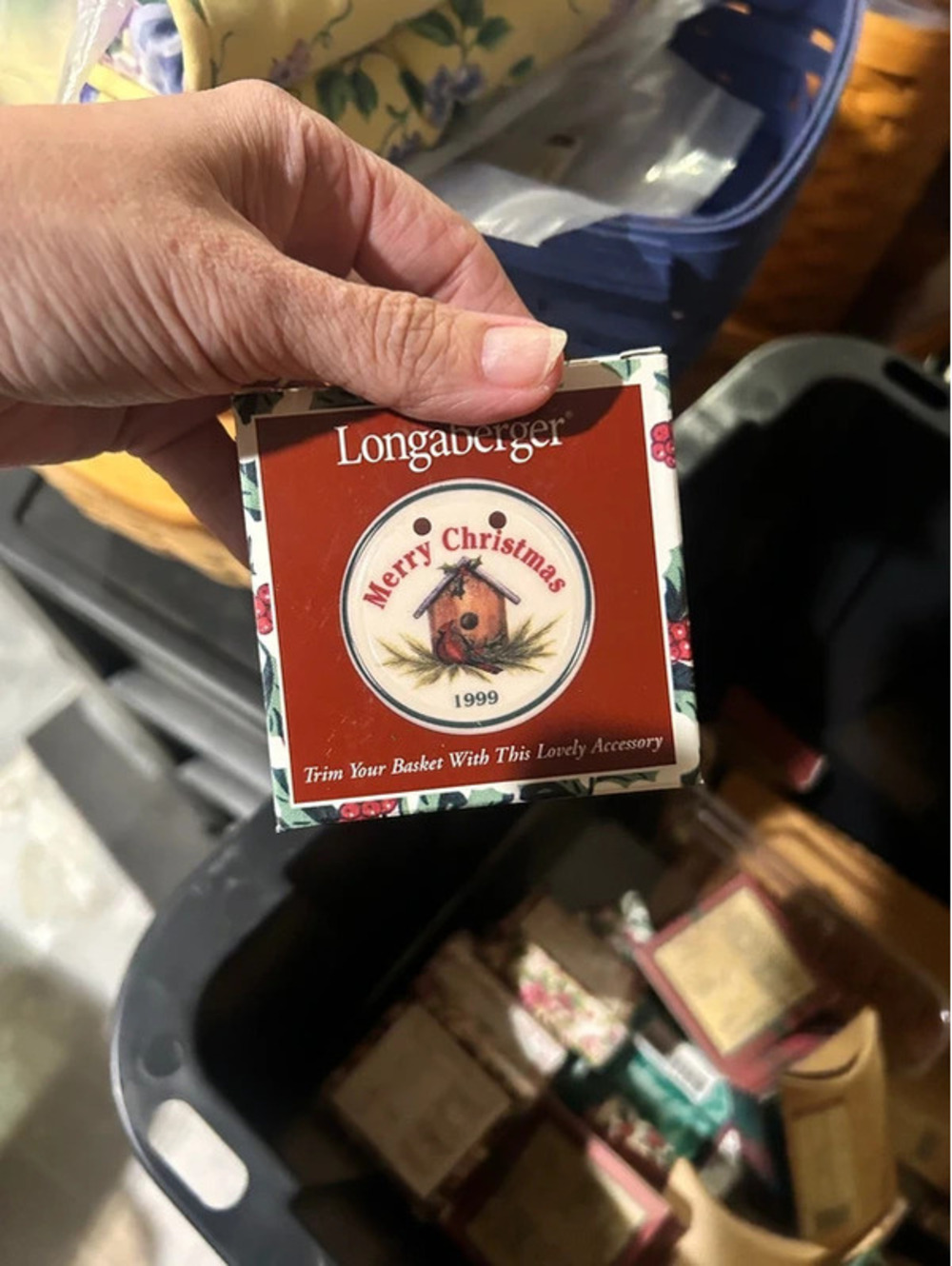 Longaberger Christmas basket tie on ornament